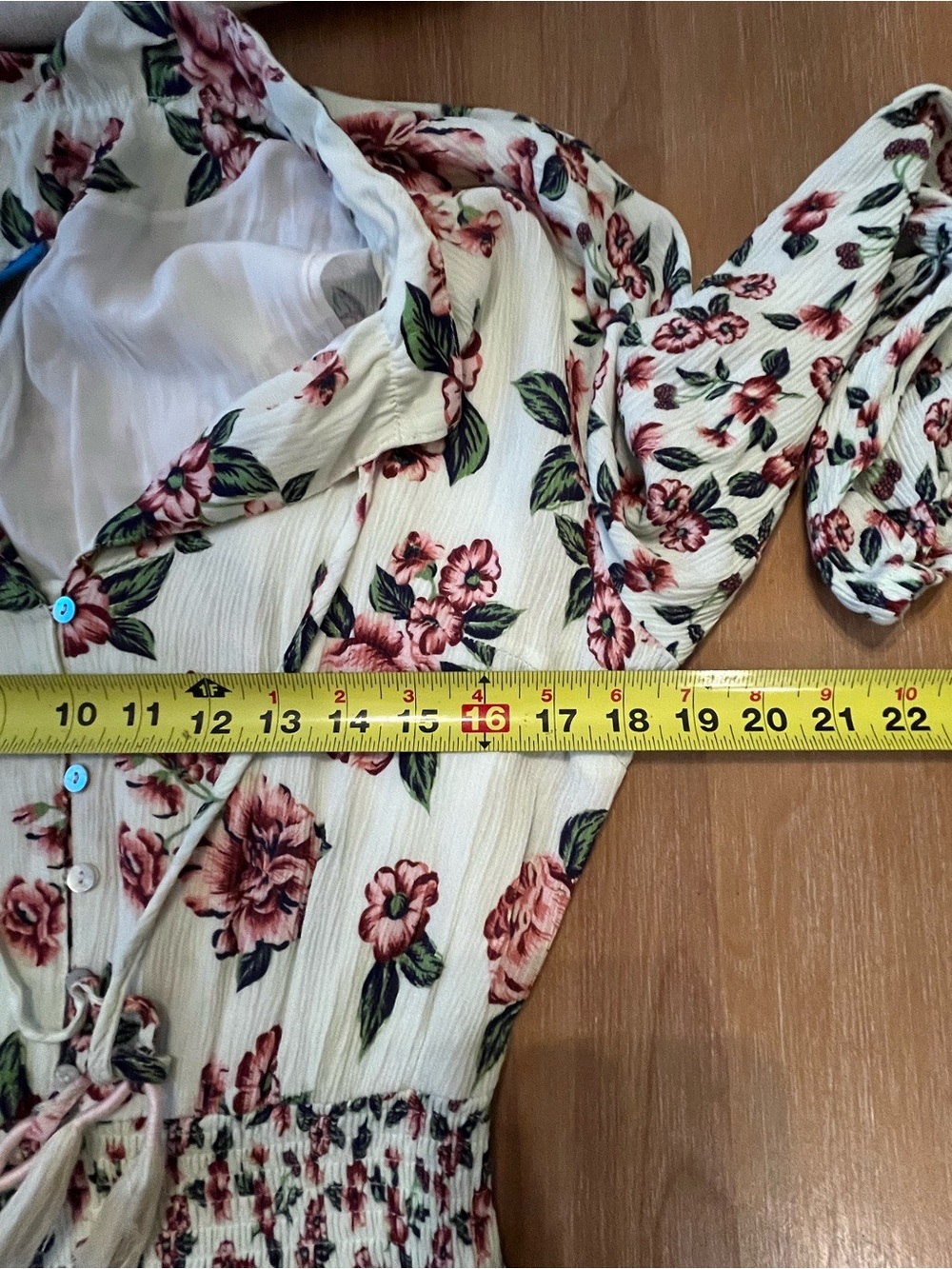 Farm Rio Anabela Floral Smocked Dress M Cottagecore - Picture 10 of 12